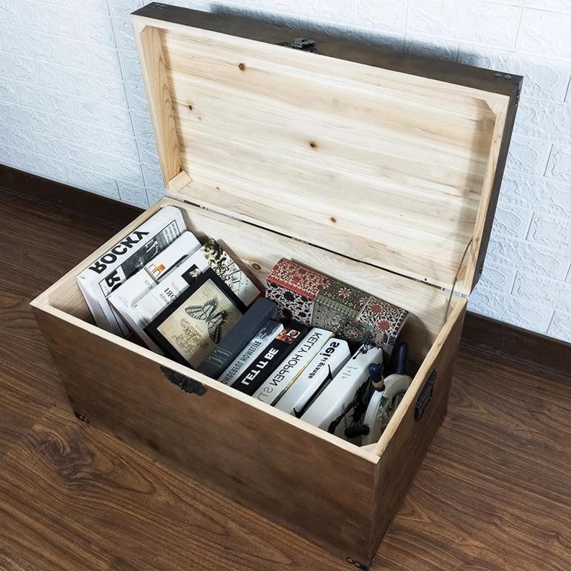 木質 收納箱 復古 實木箱子 大號長方形 家用定制 帶鎖儲物箱 整理小木箱 | 蝦皮購物