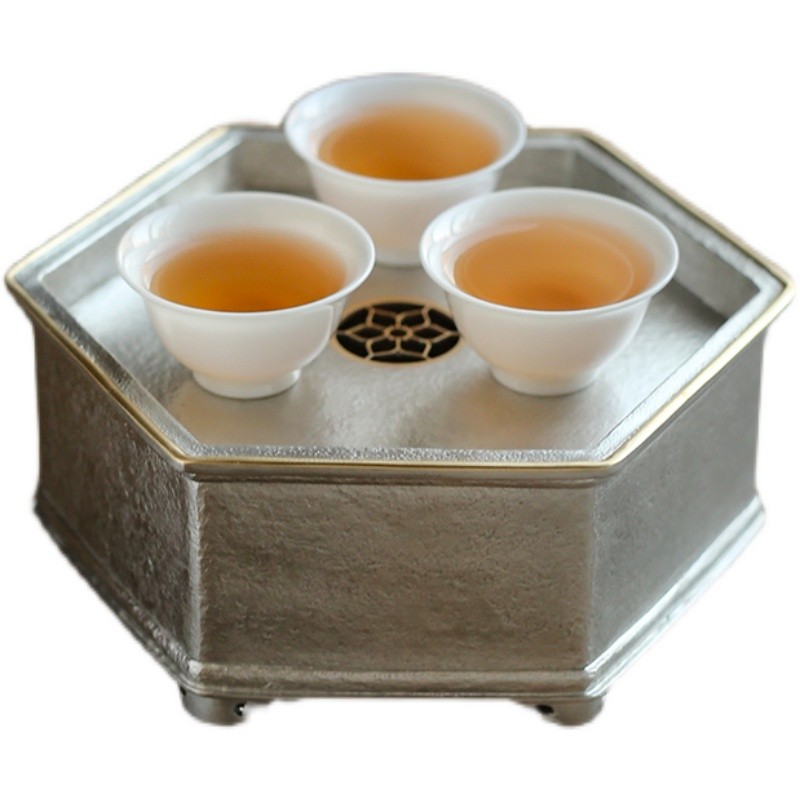 【收藏級茶具】現貨潮陽顏吉利 手工錫壺承錫茶盤 幹泡臺工夫茶船海壺承銅建水壺託 | 蝦皮購物