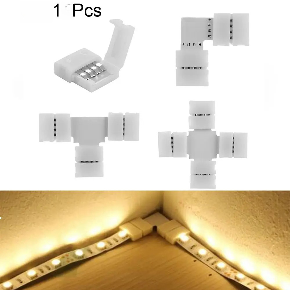 1 件 4 針 Led 燈條連接器 L T 十字形 PCB 角連接器,用於 RGB 3528 5050 夾式耦合器 Le | 蝦皮購物