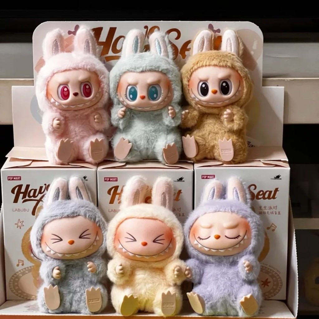 Popmart LABUBU 拉布布 祖國版 一代二代心動馬卡龍 坐坐派對搪膠毛絨公仔玩具 吊墜 | 蝦皮購物