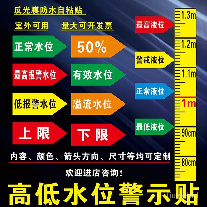 [新款]最高液位最低液位警戒液位有效水位罐體液位刻度警示指示箭頭貼 | 蝦皮購物