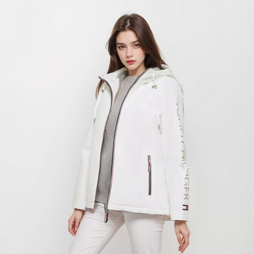 Tommy Hilfiger 女軟 殼 連帽 外套 白 Tommy Hilfiger】女軟殼連帽外套 