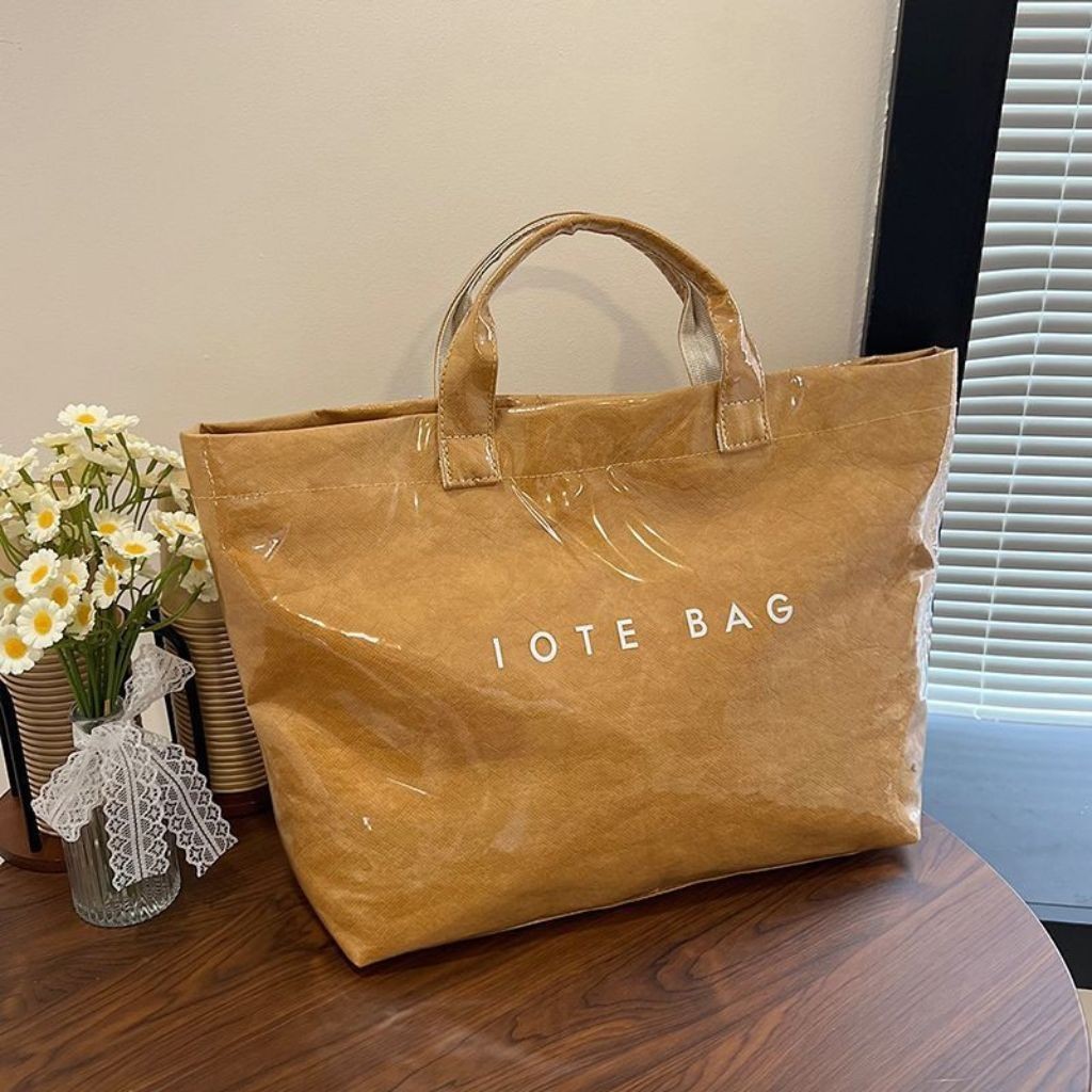 新品 特惠 大容量杜邦紙手提袋透明pvc包防水果凍包上班通勤度假旅行包手提 | 蝦皮購物