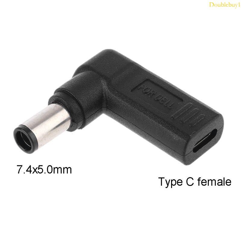 DELL DOU 90 度 C 型 USB 公頭轉用於 DC 7 4x5 0mm 母頭連接器筒形插孔電源適配器連接器,用 | 蝦皮購物