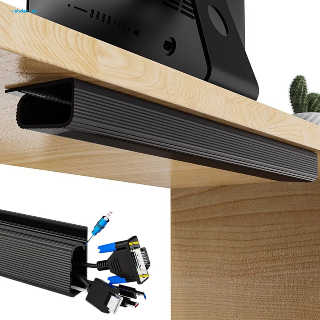 Ye Adhesive Wire Management Slot 桌下電纜管理器桌下電纜管理槽易於安裝的計算機電視電源線 | 蝦皮購物