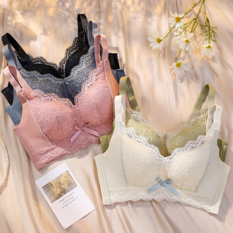 Puno Bralette 無鋼圈蕾絲成套內衣【清新白】 main image 1