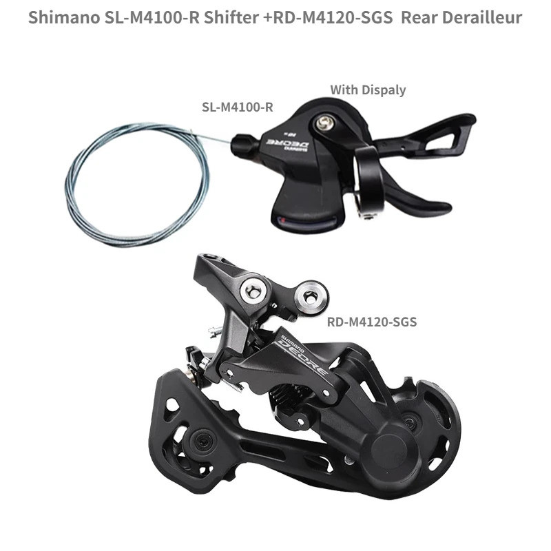 Shimano DEORE M4100 Leva cambio + M4120 Deragliatore posteriore set