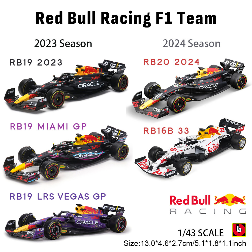 RED BULL Bburago 1:43 2024 RB20 F1 紅牛 2023 RB19 邁阿密 #1 Verst | 蝦皮購物