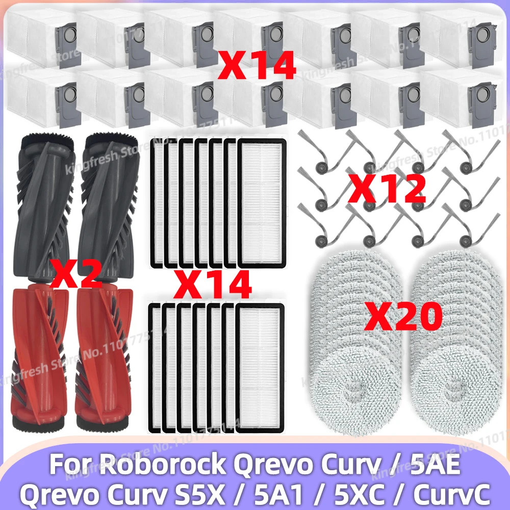 Roborock Q Revo Curv S5X accessoire d'origine filtre DuoDivide brosse principale/latérale vadrouille sac à poussière Robot aspirateur pièces en option  6