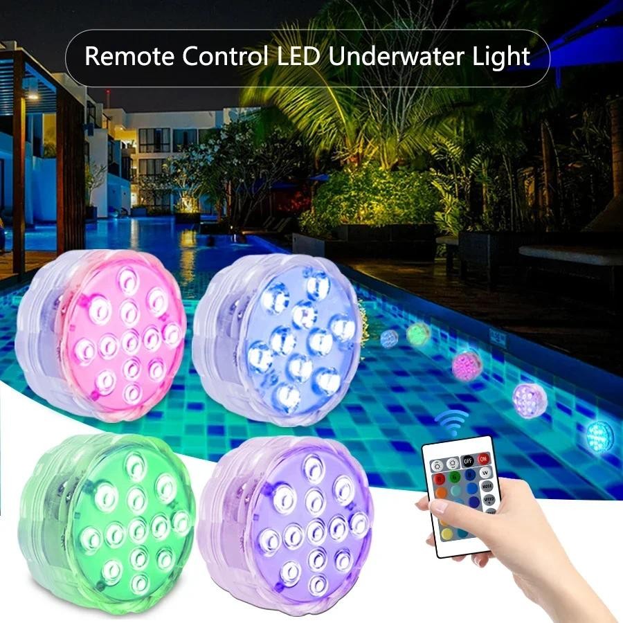 10 個 LED RGB 水下燈帶磁性吸盤的 LED 水下燈 16 色燈魚缸池水下照明植物生長燈 | 蝦皮購物