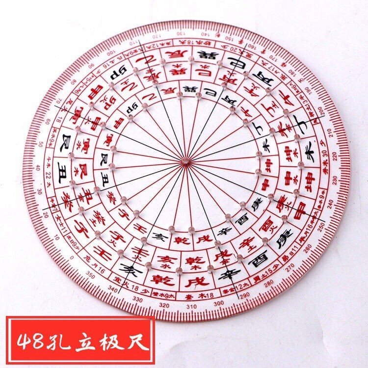 高精度二十四山透明板風水地理立極尺羅庚尺羅盤測量佈局尺360度 | 蝦皮購物