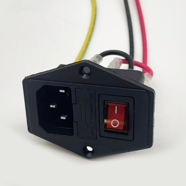 台灣🔥出貨 帶線AC電源插座三合一品字插座帶開關保險絲公座10A三插座帶耳朵 | 蝦皮購物