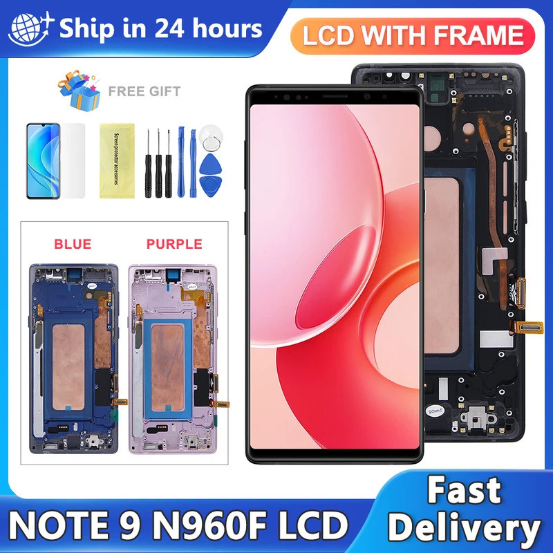 SAMSUNG Note9 屏幕適用於三星 Note9 液晶顯示屏觸摸屏數字化儀組件適用於三星 Note 9 N960F | 蝦皮購物