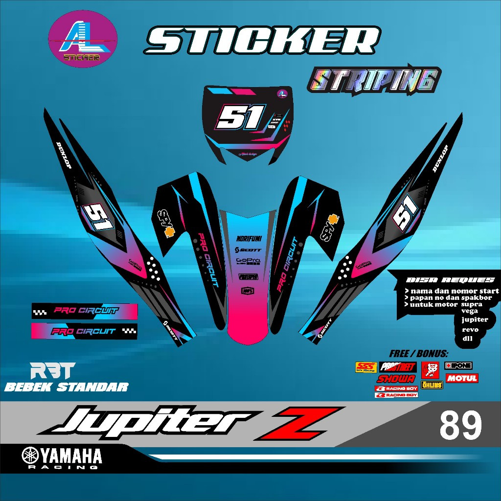 全身半貼花貼紙 RBT JUPITER Z rkt VEGA BEBEK MODIF SUPERMOTO YZ CRF | 蝦皮購物