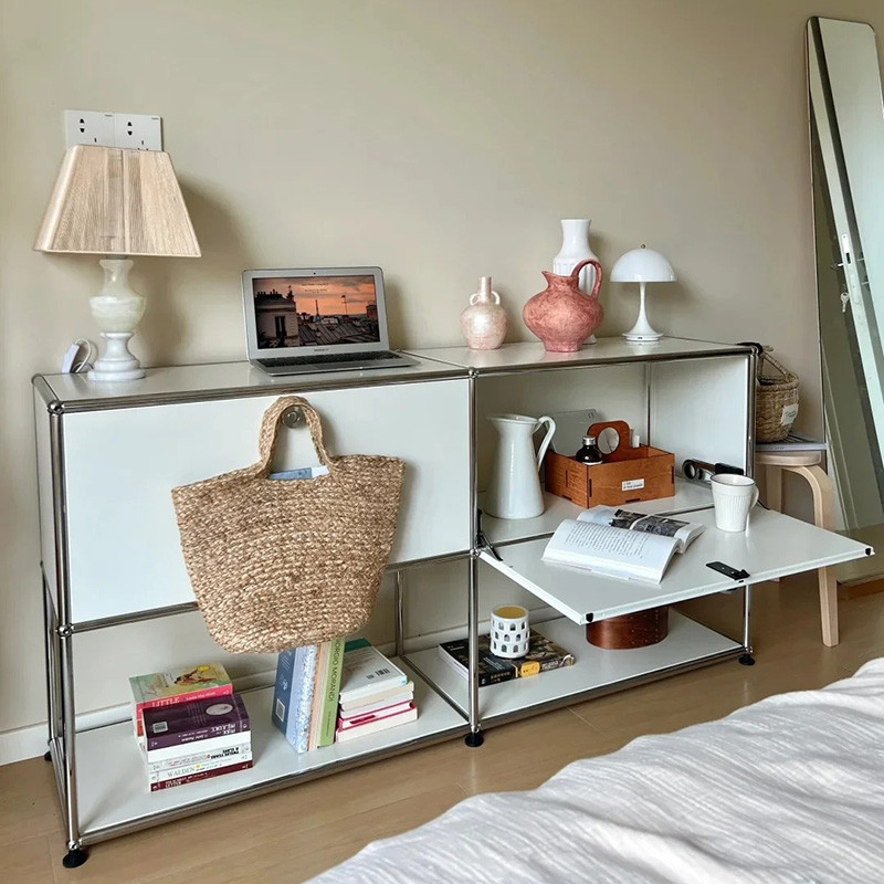 中古不銹鋼模塊組合櫃 置物櫃 儲物櫃 收納架 餐邊櫃 斗櫃 USM組合床頭櫃 沙發邊櫃 | 蝦皮購物