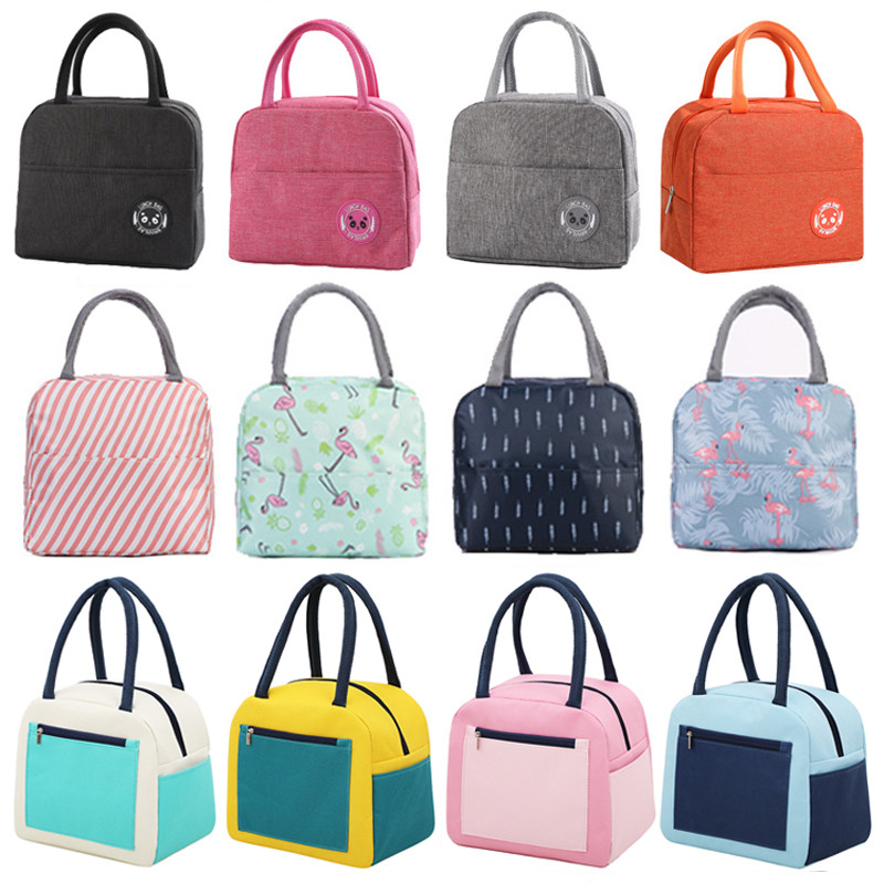 保溫便當袋 簡約手提餐袋防水餐盒保溫袋 輕便寬底便當包 大容量陽離子加厚鋁膜保溫保冷餐包 學生帶飯午餐袋餐具飯盒袋