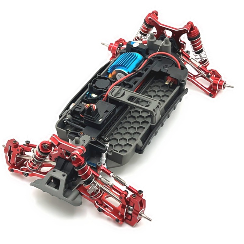 Accesorio Modelos RC para Wltoys 144001 144010 124007 124008 124016 124017 124019 RC Piezas Mejora Coche Brazos Suspensión Metal Conjunto Soportes para Cubo Dirección(Silver
