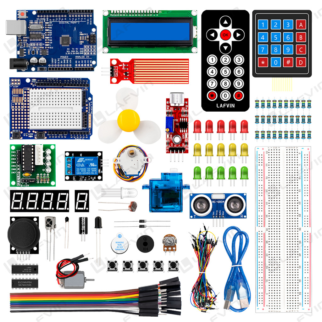 用於 Arduino UNO R3 的 LAFVIN 超級入門套件,包括 SG90 伺服、步進電機、跳線 | 蝦皮購物