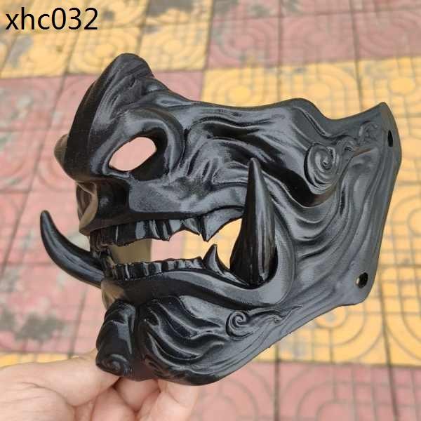 赤般若面具全臉般若cosplay能面罩紅面鬼臉獠牙日本鬼武士萬聖節| 蝦皮購物