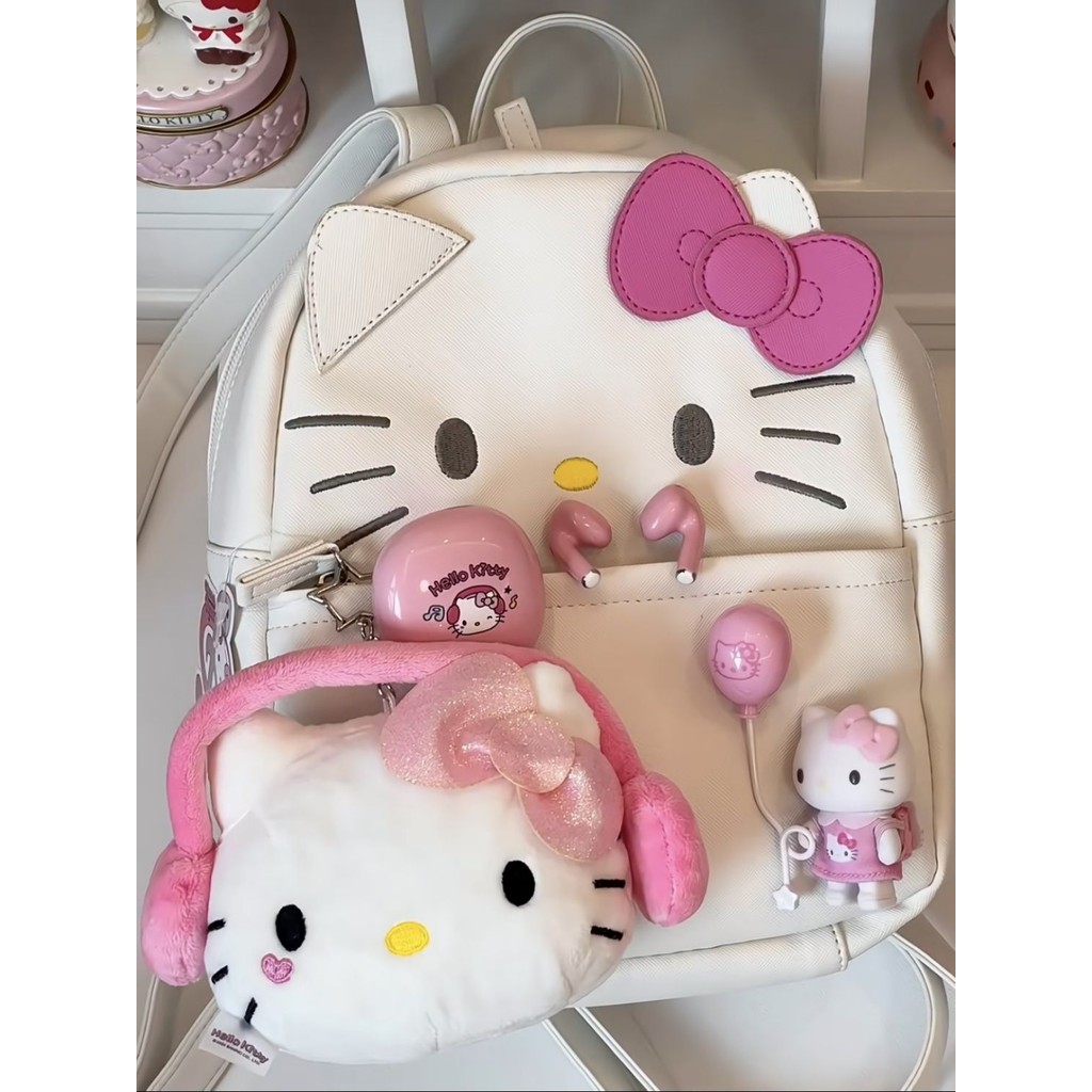 三麗鷗 Hello Kitty Sweet 大容量 PU 雙肩包可愛卡通學生雙肩包 | 蝦皮購物