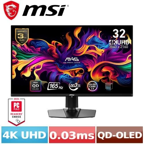 打造極致純黑與極速響應的性價比之王：MSI MAG 321UP QD-OLED 4K 螢幕深度推薦與分析