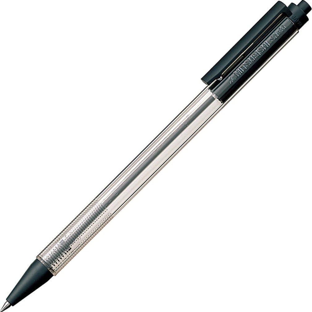 日本三菱uni SN-80 ( SN80 ) New Liner 經典按壓透明筆桿原子筆-耕嶢工