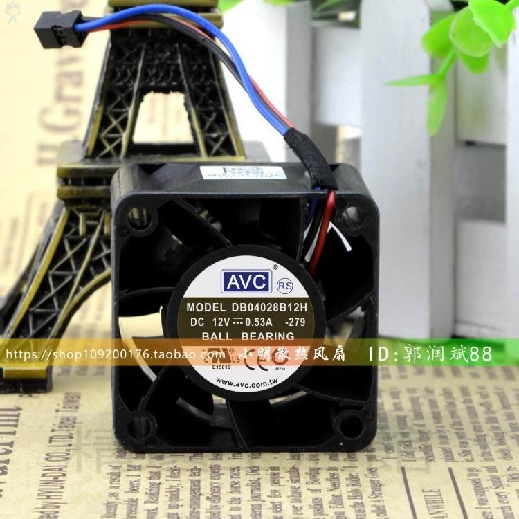 AVC DB04028B12H 40mm Fan, 12V 0.53A, 4-Pin, 40x40x28mm, Refurbished