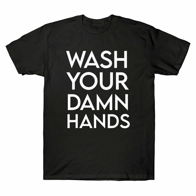Wash Your Damn Hands 經典圖案男式短袖 T 恤棉 T 恤全新 | 蝦皮購物