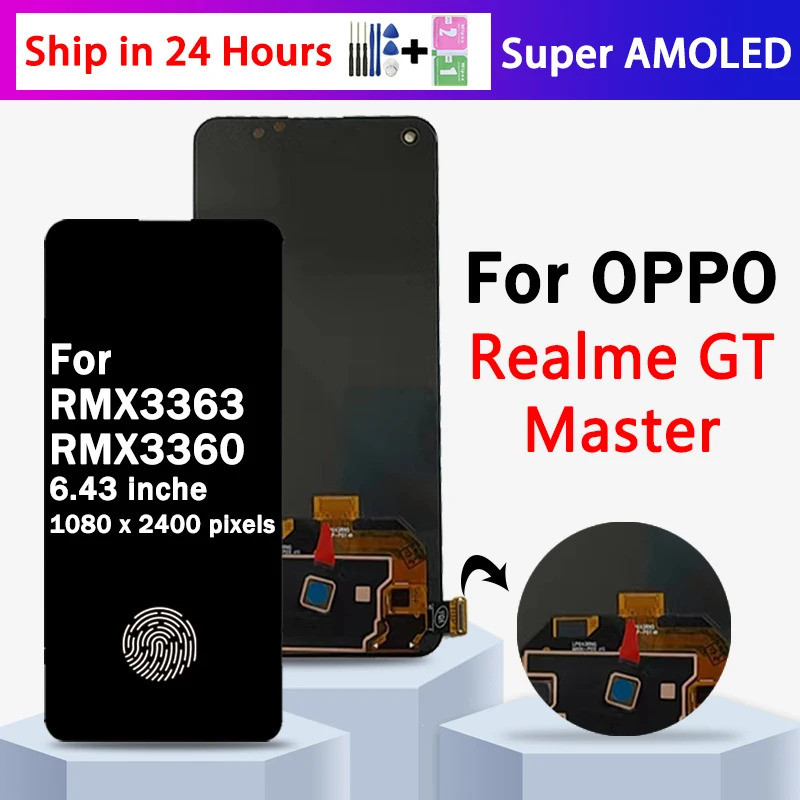 Oled 質量適用於 OPPO Realme GT 大師版 RMX3363 液晶顯示屏帶指紋觸摸面板屏幕數字化儀組件 | 蝦皮購物
