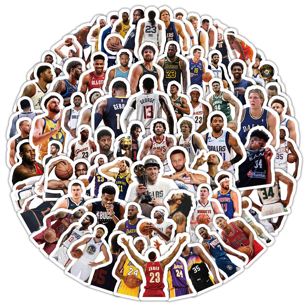 【買就送】NBA球星貼紙套裝體育行李箱貼紙防水貼紙筆電貼紙，100張入 | 蝦皮購物