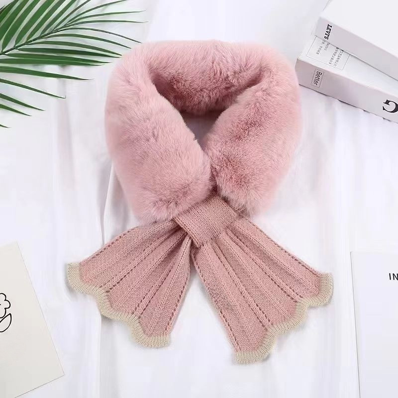 ［特價$59→$49］童裝柔軟毛交叉圍脖圍巾 親子裝