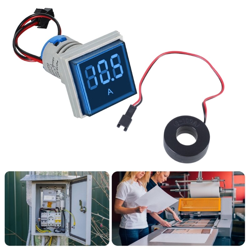 超級 0-100A 電流檢測器監視器數字電流表 AC100A 電流表 LED 背光屏幕電流測試儀 | 蝦皮購物