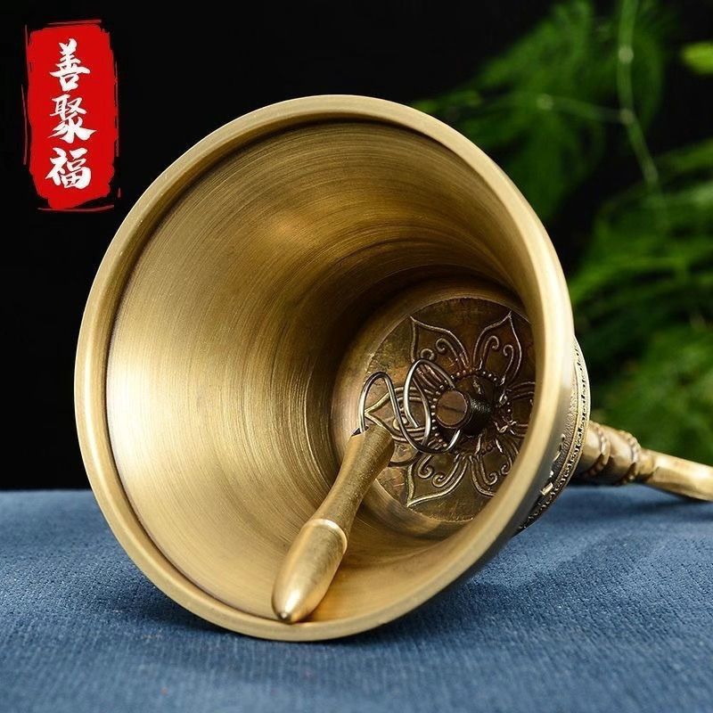 可開發票手工純銅三清道鈴三叉鈴太極八卦道鈴暗八仙道家法器加厚銅鈴
