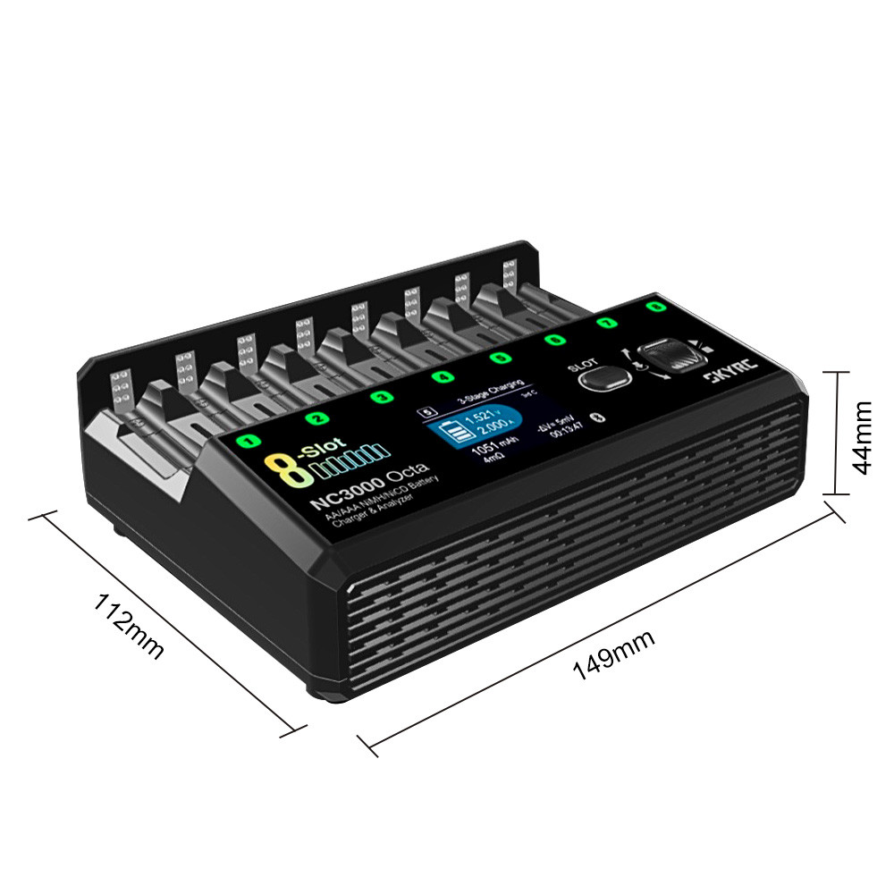 SKYRC NC3000 Octa NiMH NiCD 充電器8 槽100-5000mAh 7 模式AA/AAA
