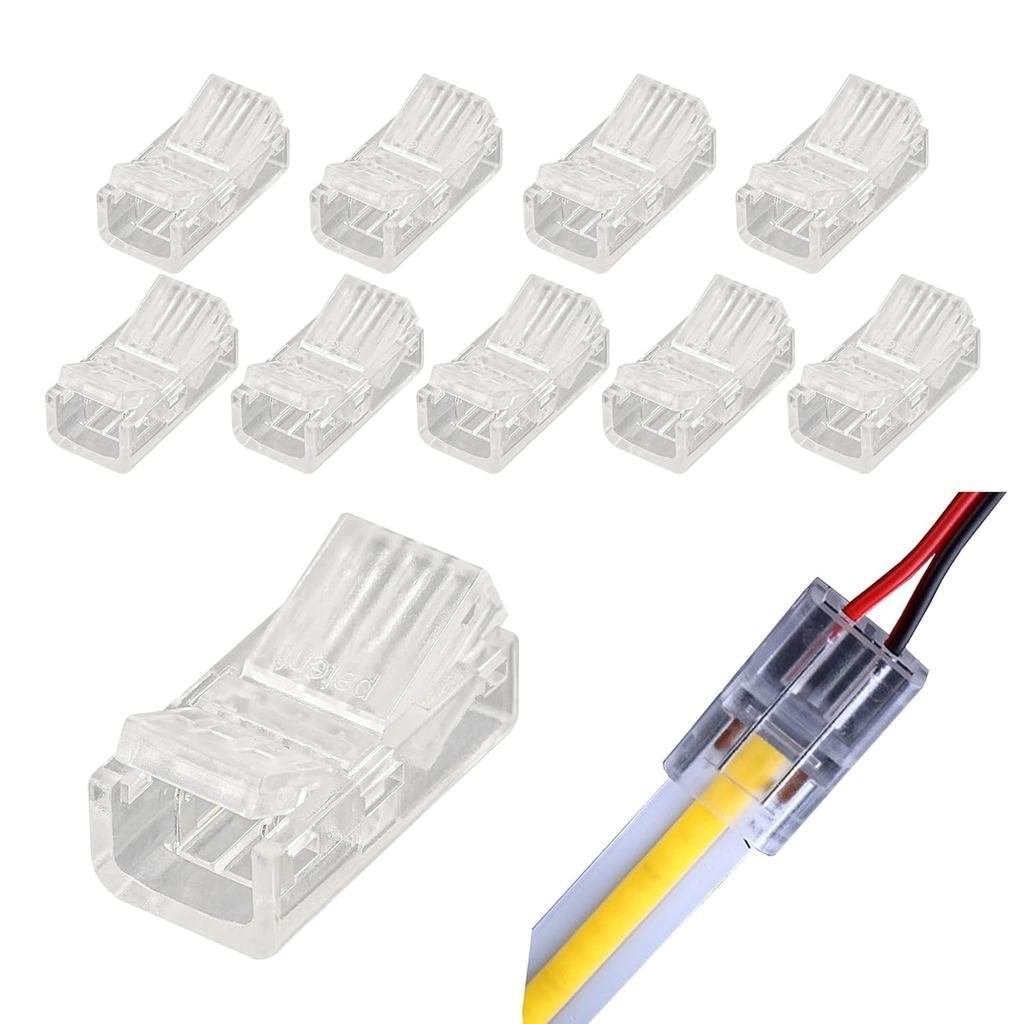 2 針 8 毫米 LED 燈條連接器,10 件無焊適配器端子擴展 LED 連接器,用於 RGB 和單燈條的燈條 - 彩燈 | 蝦皮購物