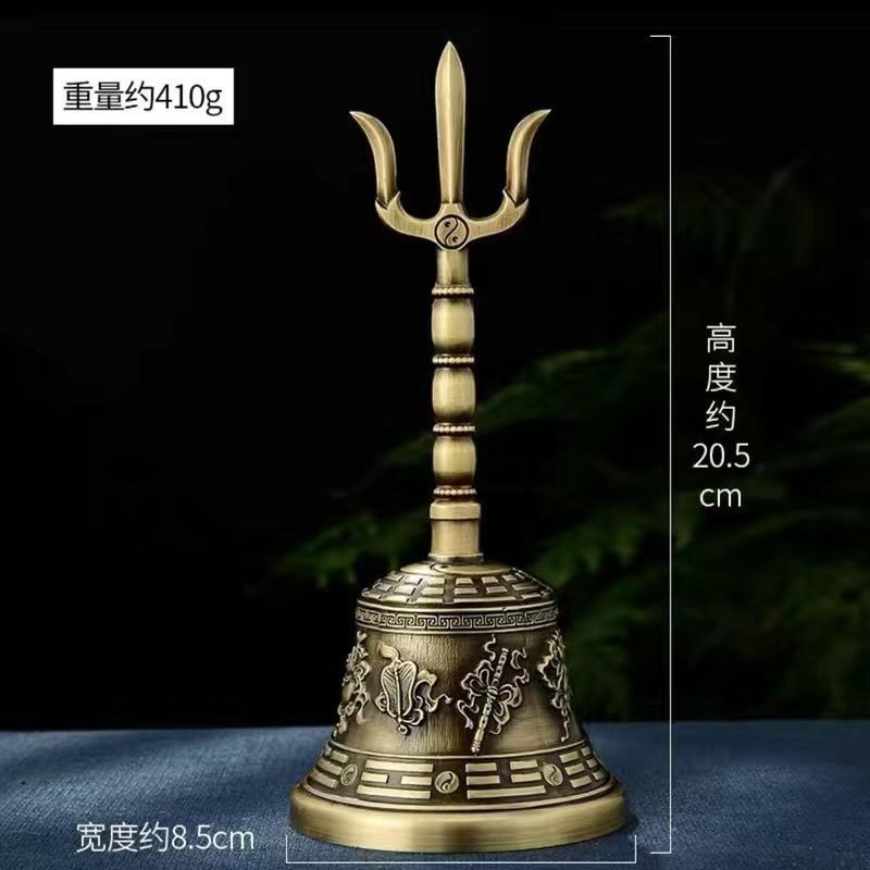 可開發票手工純銅三清道鈴三叉鈴太極八卦道鈴暗八仙道家法器加厚銅鈴