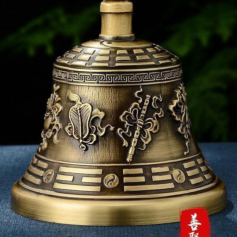 可開發票手工純銅三清道鈴三叉鈴太極八卦道鈴暗八仙道家法器加厚銅鈴