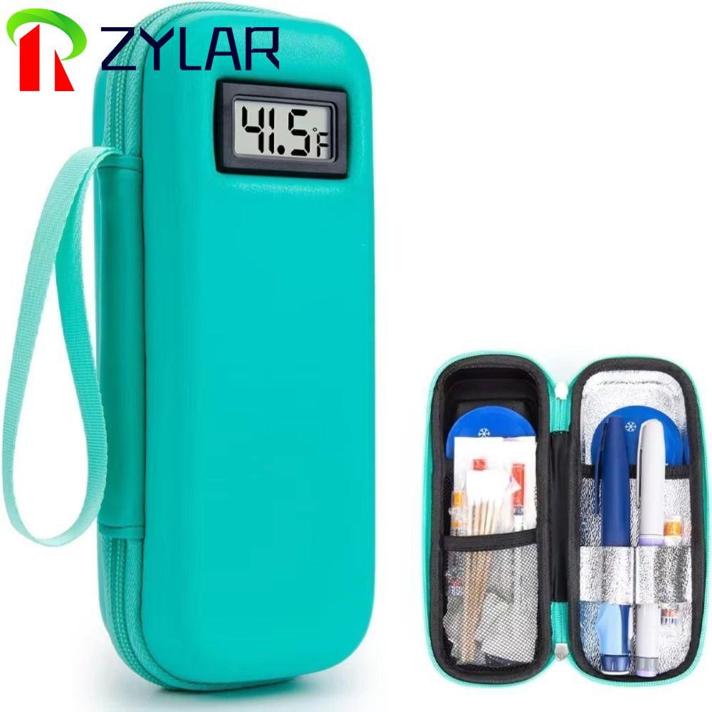 ZYLAR旅行用胰島素冷藏箱,附帶溫度計顯示屏重複使用用於儲存胰島素的冷藏包,無水浸便攜式冷藏藥品收納盒 | 蝦皮購物