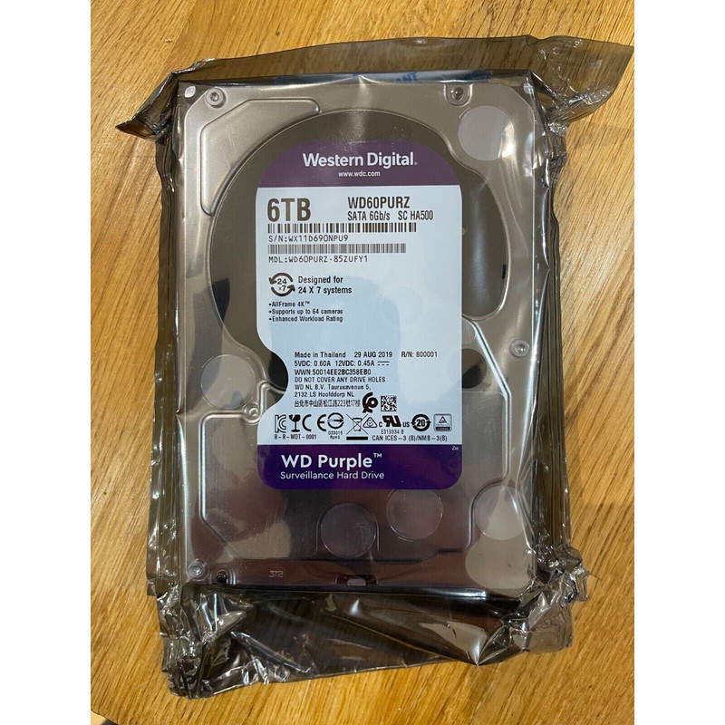 監控WD60PURX 6TB HDD 內置5400RPM 6TB 3.5