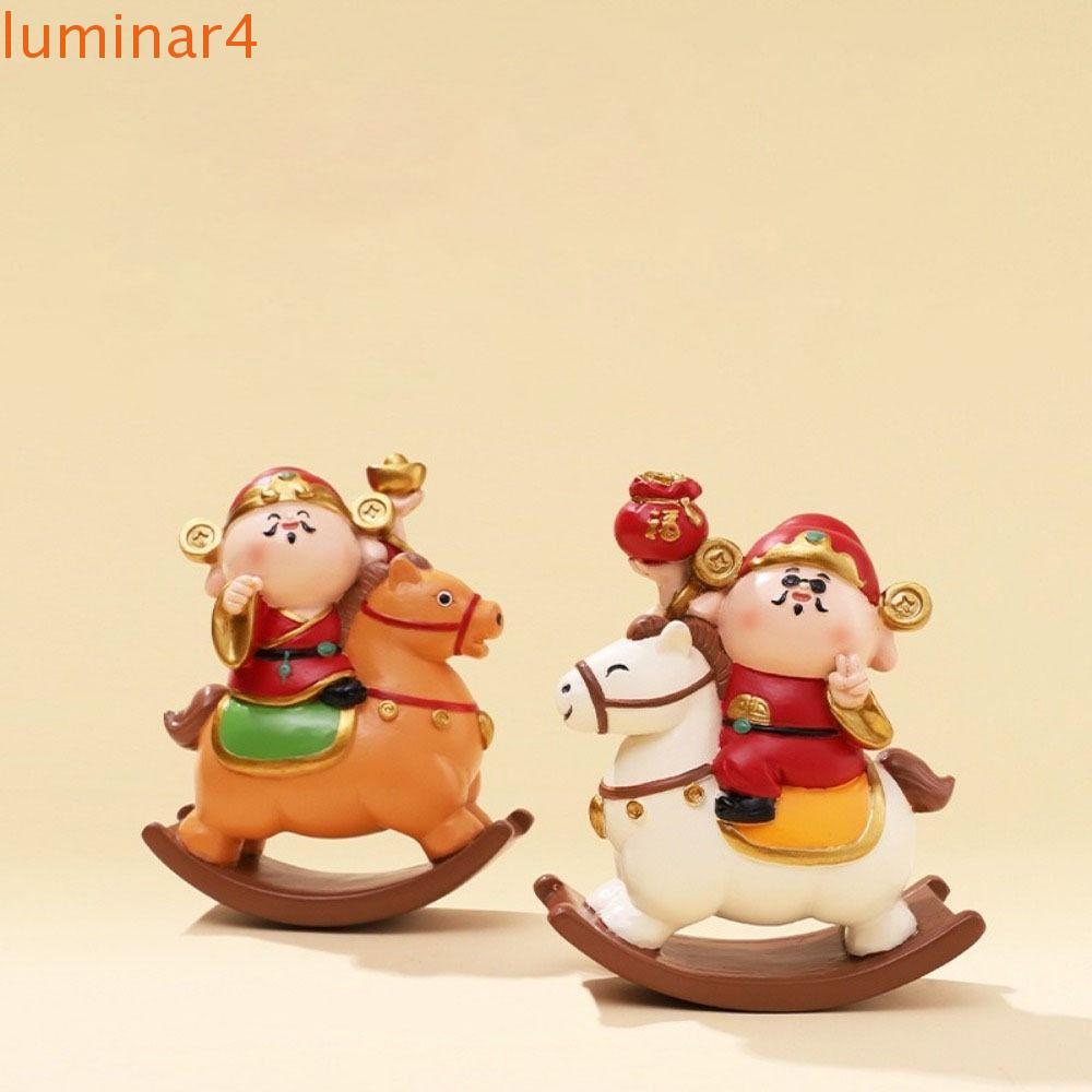 LUMINAR 2026 馬年公仔樹脂馬年財神公仔傳統風格吉祥物祈福搖馬擺件車 | 蝦皮購物