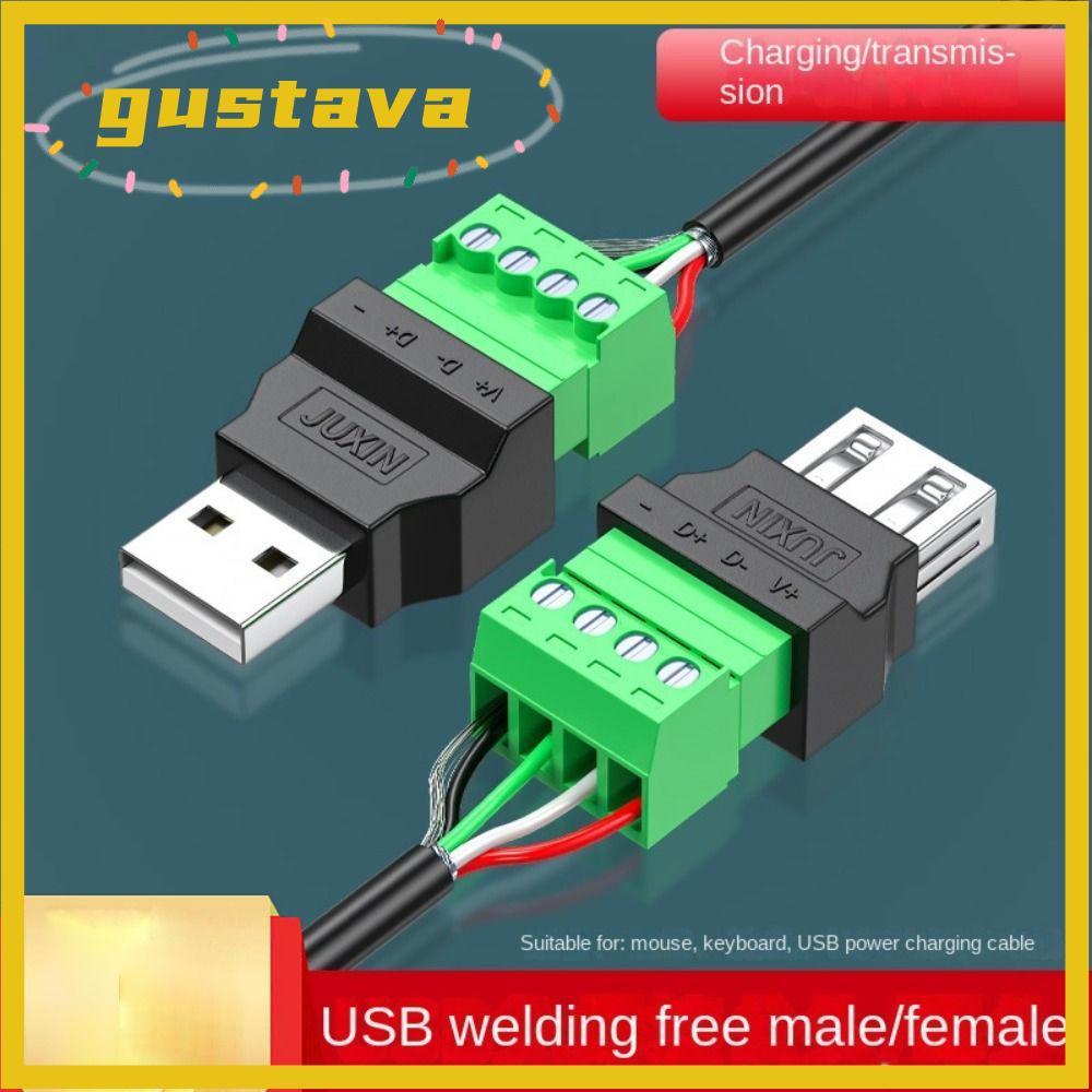 GUSTAVA USB 轉向端子,USB 2.0 A 型 USB 連接器,避免焊接插頭 4 針適配器連接器插孔 A 型 | 蝦皮購物