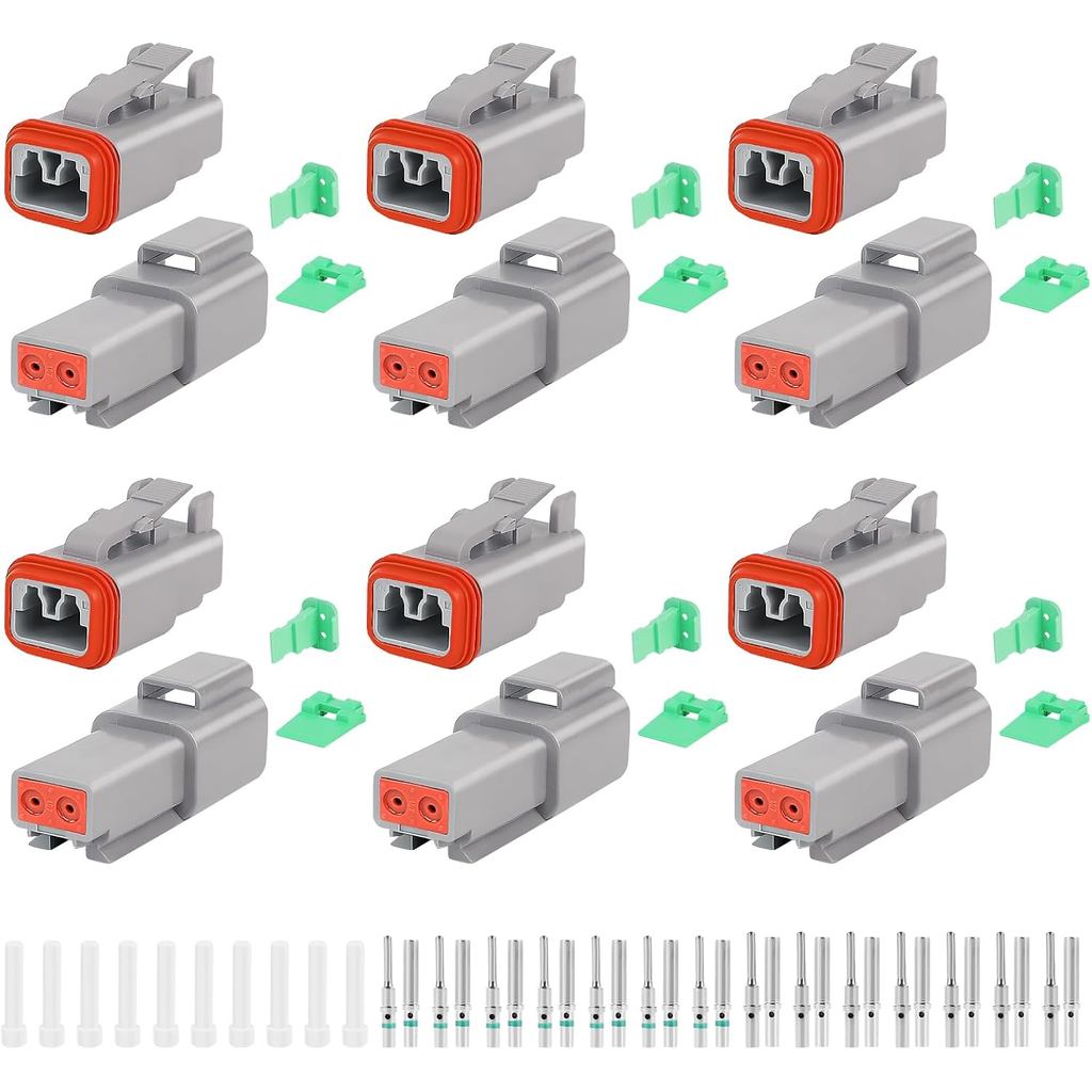 GKG DTK2 2 針 Deutsch 連接器套件,6 套 DT Deutsch 連接器 2 針,灰色防水電線連接器, | 蝦皮購物