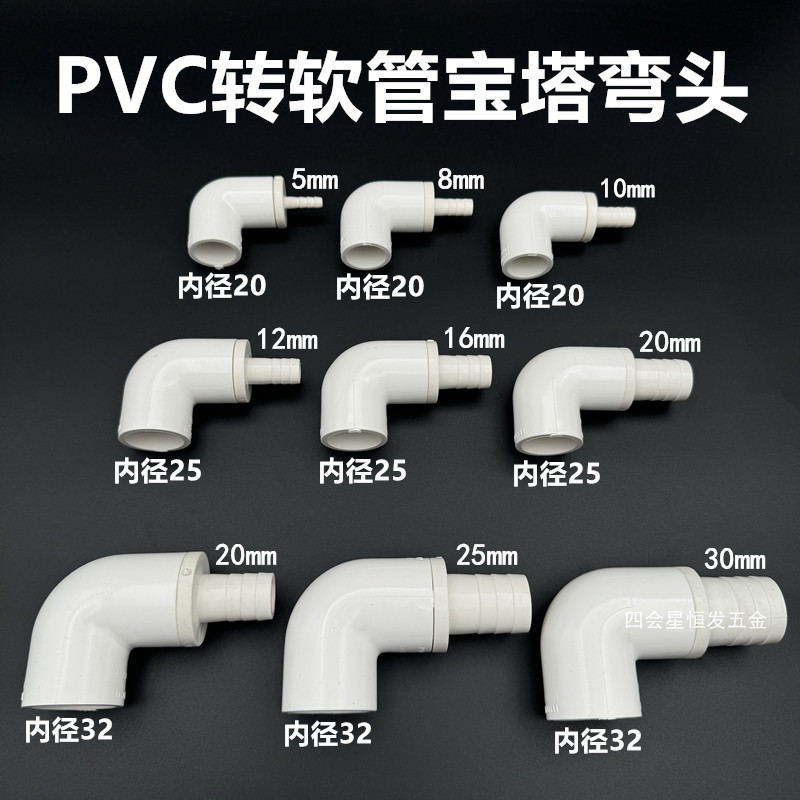 全台最低價附發票 Pvc變徑彎頭異徑90度彎頭大小直角彎pvc給水管轉軟管接頭寶塔彎 | 蝦皮購物