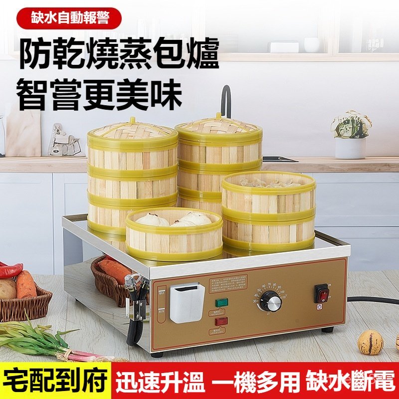 蒸す機器　肉まん　小籠包　2kW 台式两孔蒸包炉 蒸包爐110V 蒸包子機蒸包櫃蒸包機二孔台式蒸包爐商用電熱四頭小籠包蒸