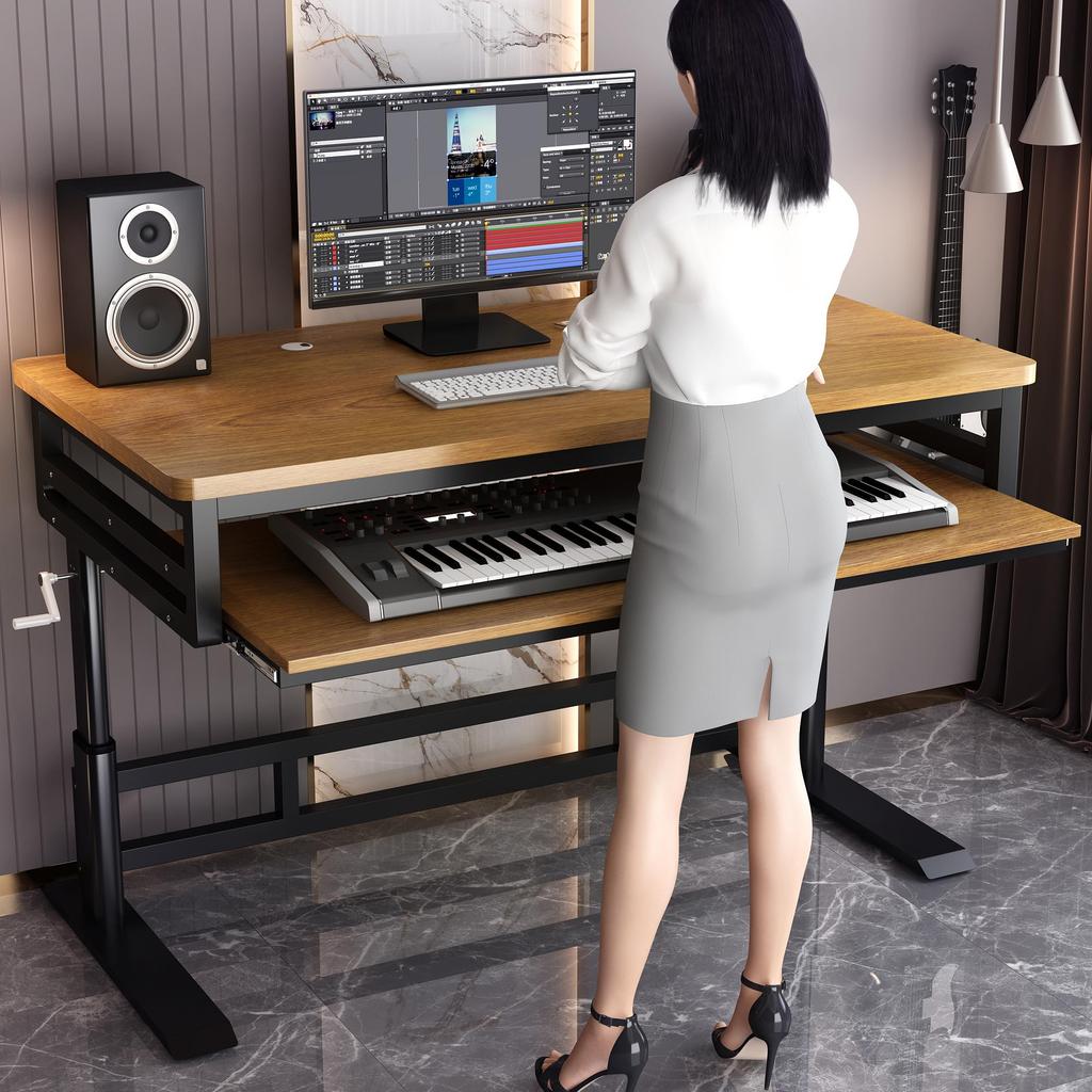 【琴桌升降抽拉式电子钢琴桌子】midi键盘桌架收纳桌 音乐制作编曲桌 工作台 升降電腦桌 電子鋼琴桌 桌子 電動桌 | 蝦皮購物