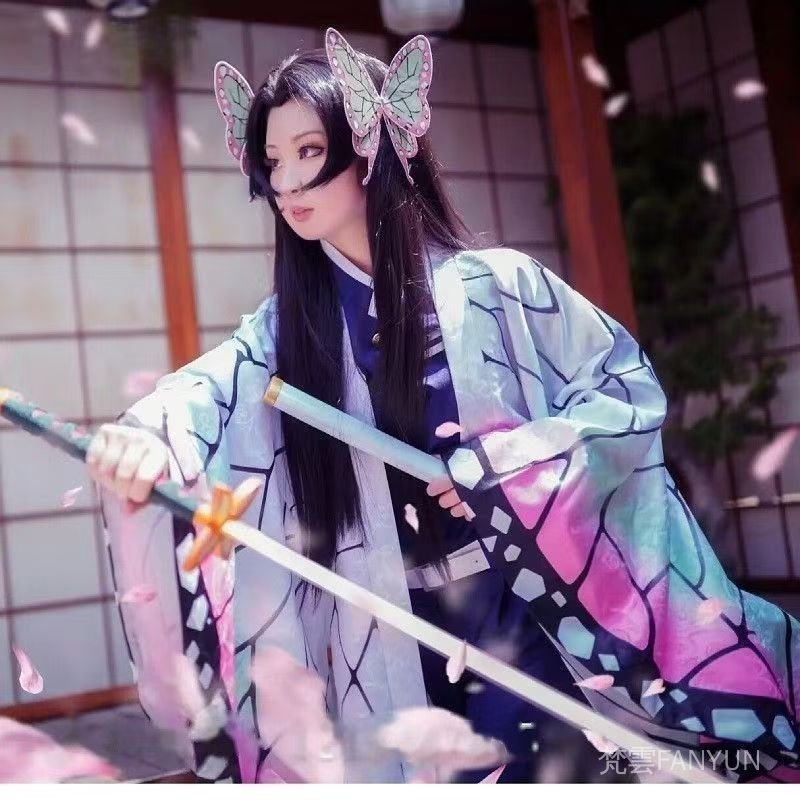 暗紋款鬼滅之刃 蝴蝶忍cos頭飾 蝴蝶 香奈乎 蟲柱 cos …
