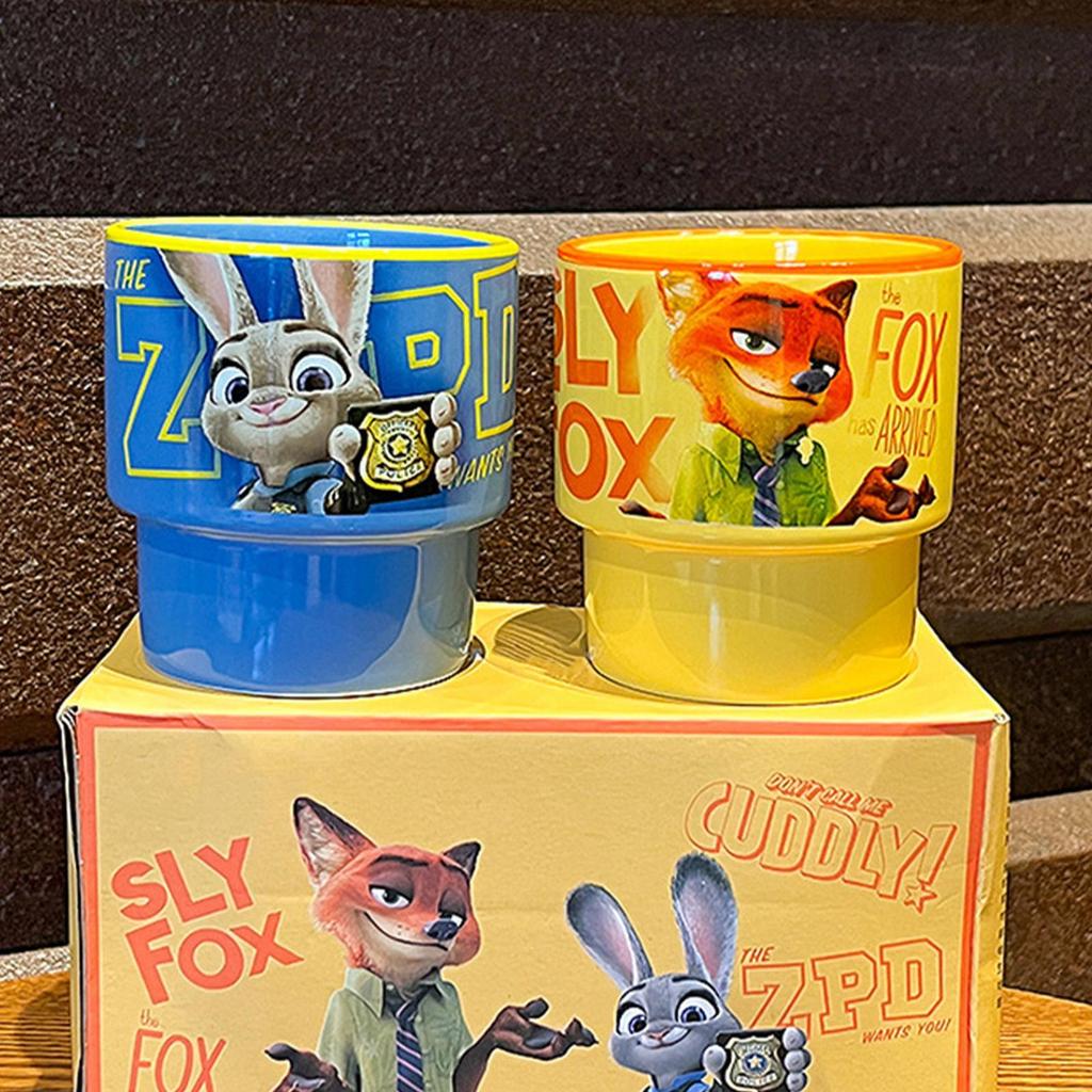 Zootopia Judy 和 Nick 咖啡杯可堆疊新奇陶瓷飲料器卡通人物匹配馬克杯適合朋友 chunnimmy | 蝦皮購物