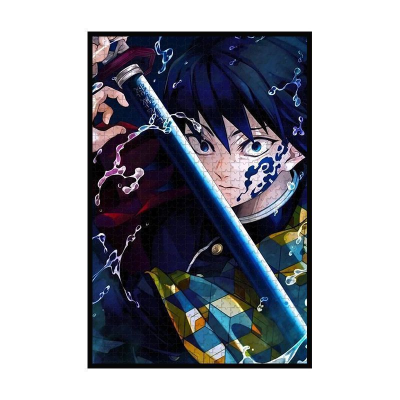 鬼滅の刃 DINING限定 ビッグポスター　富岡義勇【新品】1000×1000 桃園有貨✨鬼滅之刃拼圖富岡義勇1000片木質帶框兒童益智玩具房間客廳