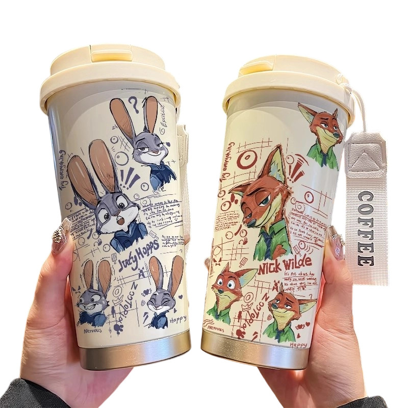 AVPE官方尼克朱迪Zootopia保溫杯卡通大容量咖啡杯學生水壺 | 蝦皮購物