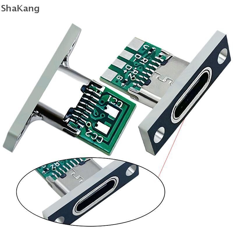 SKMY 5Pcs USB 3.1 Type C 插座帶螺絲固定板 Type-C USB 插孔 3.1 Type-C 2 | 蝦皮購物